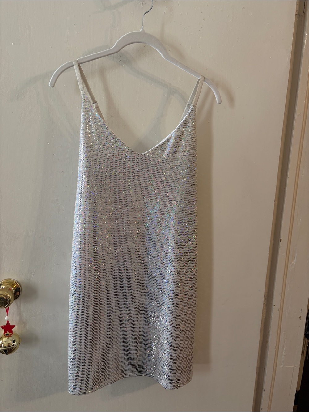 Candie's Silver Sequin Slip Mini Dress